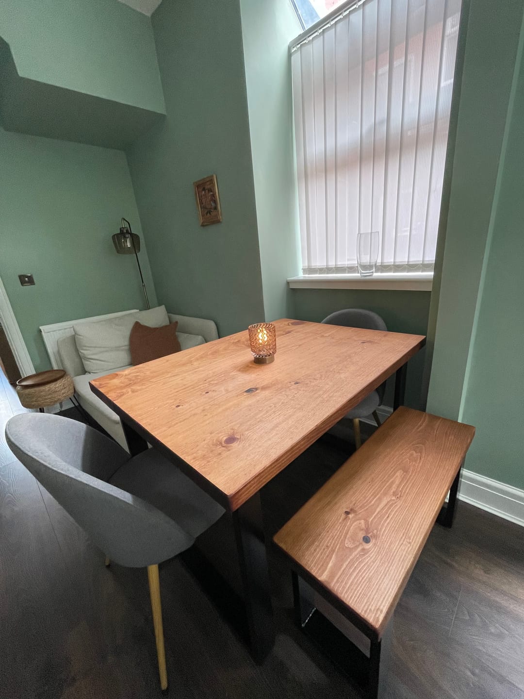Customer photo review of Industrial Dining Table with Square Frame Leg