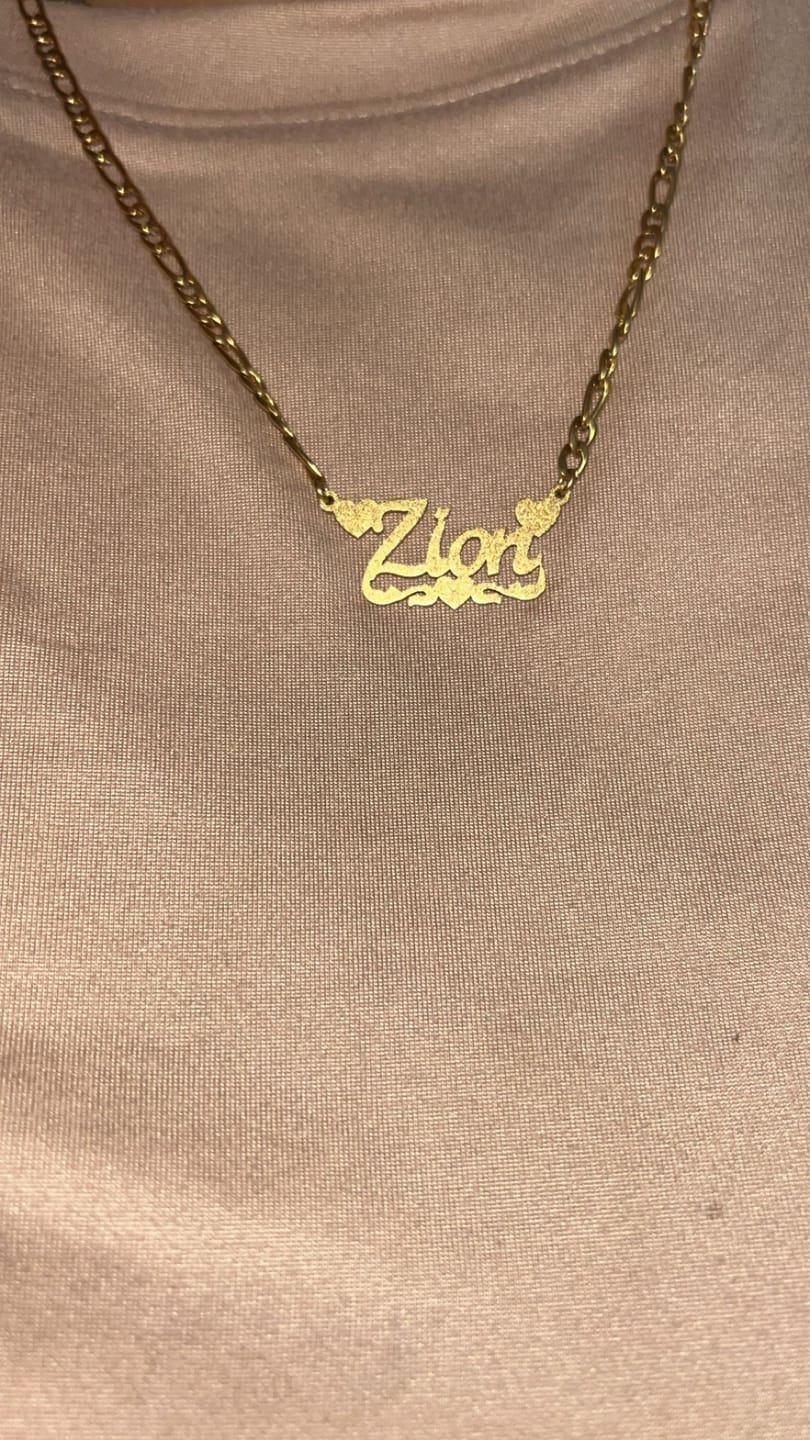 Customer photo review of Diamond Cut Lovely Heart Name Necklace