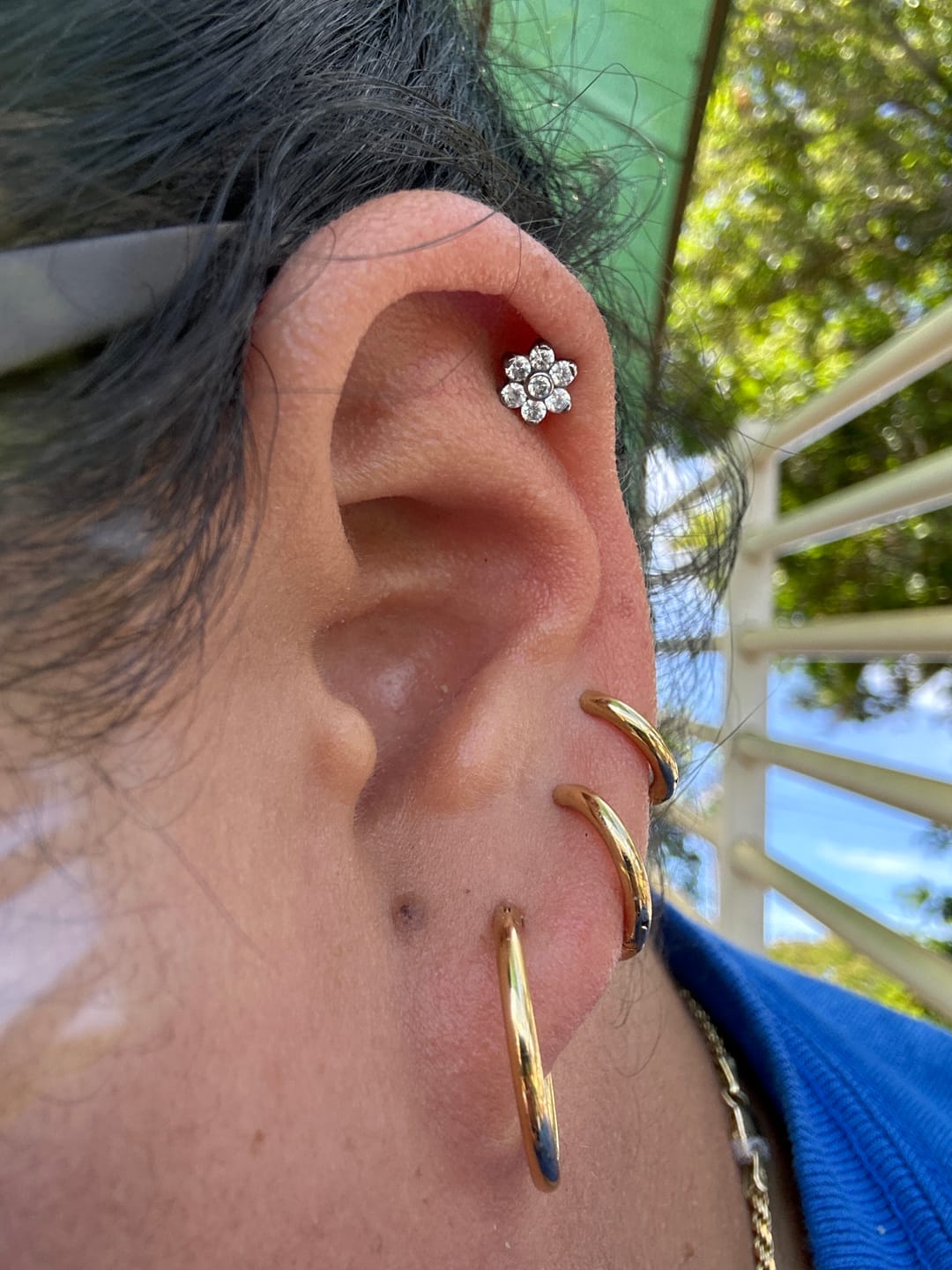 Customer photo review of Triple Hoops Earring Bundle