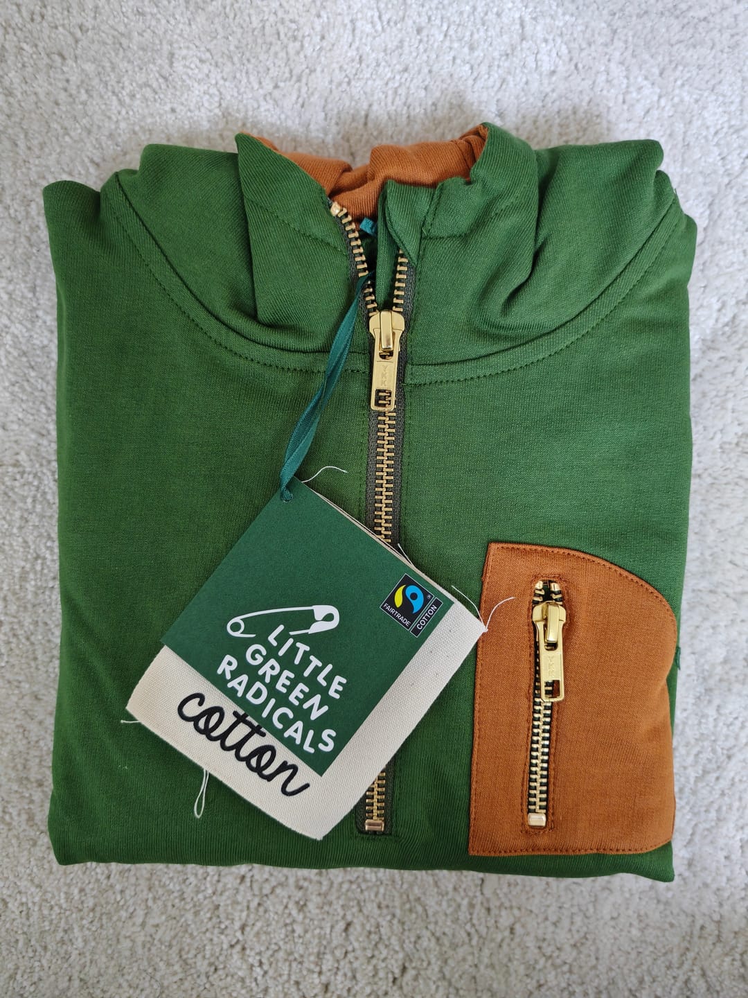 Customer photo review of Woodland Green Quarter Zip Hoodie