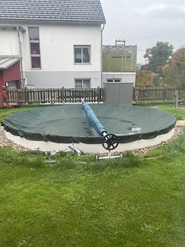 Customer photo review of Poolplanen rund PE Material - grün