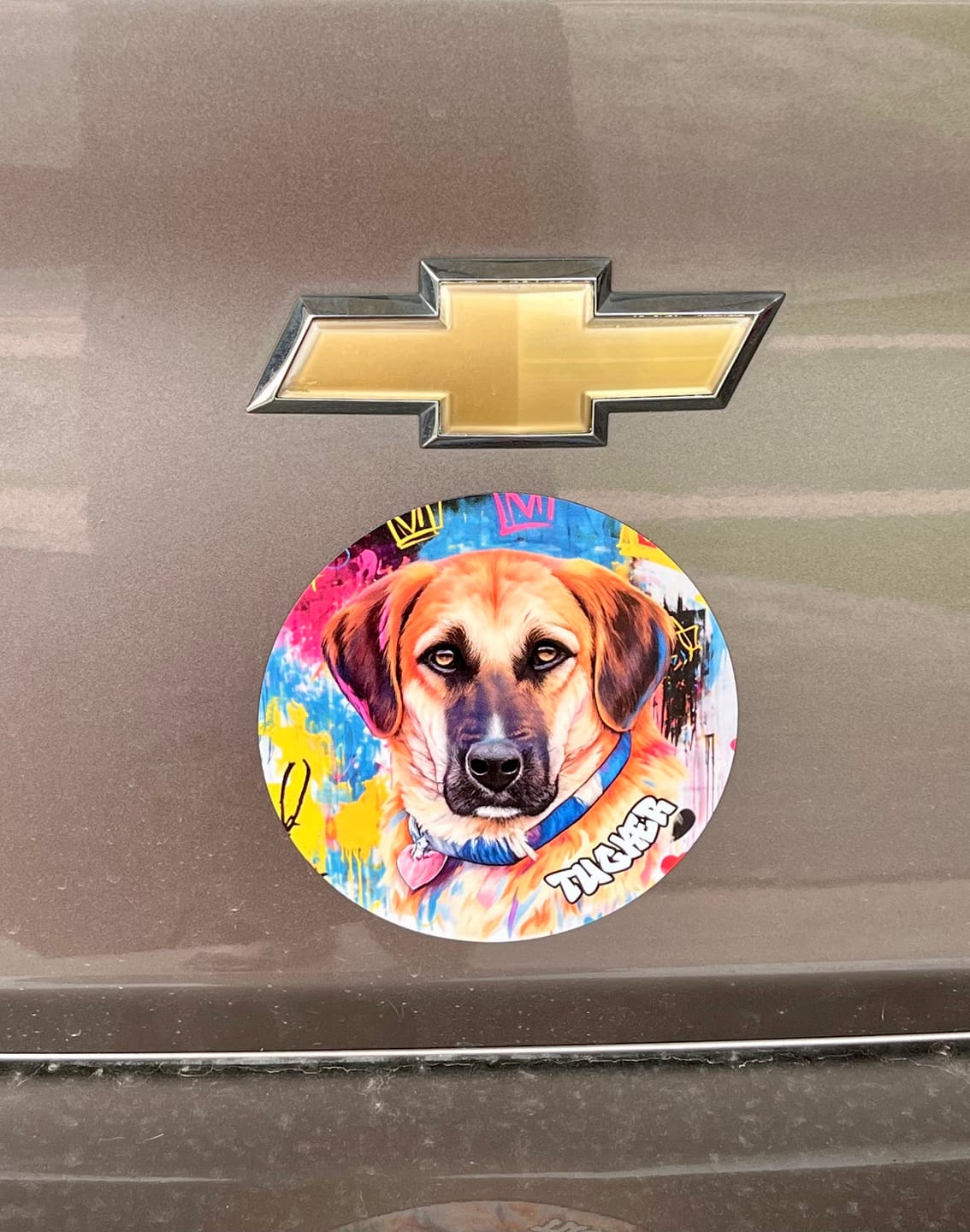 Customer photo review of Graffiti - Personalized Car Magnet