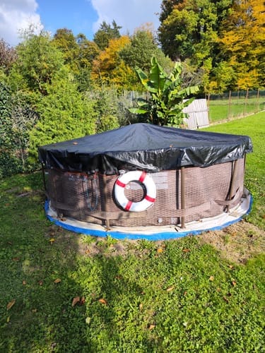 Customer photo review of Poolplanen rund PE Material - grün