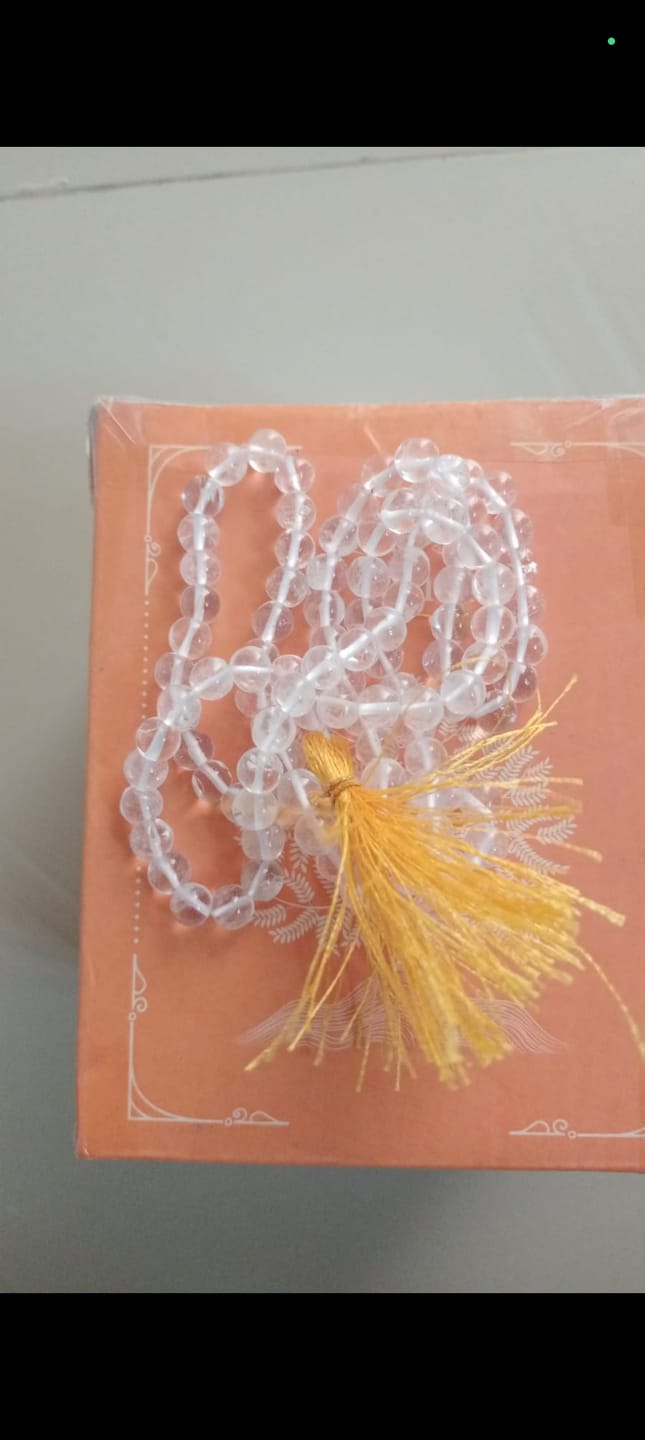Customer photo review of Original Sphatik Crystal Mala 6 - 7mm Crystal Beads