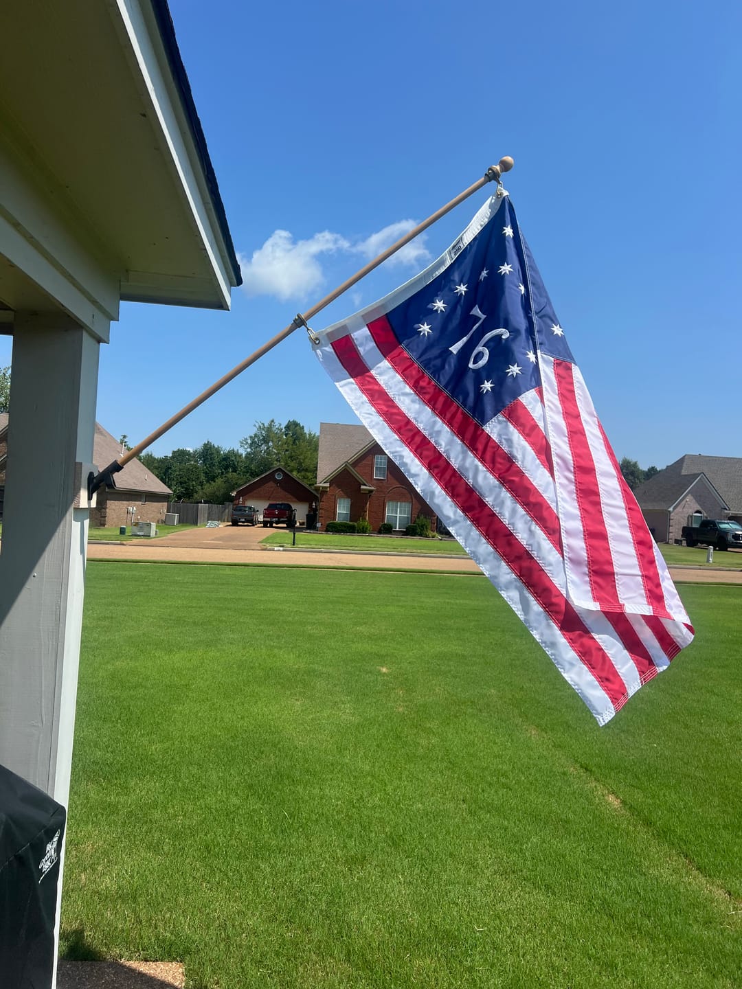 Customer photo review of 3' x 5' Bennington Flag Set