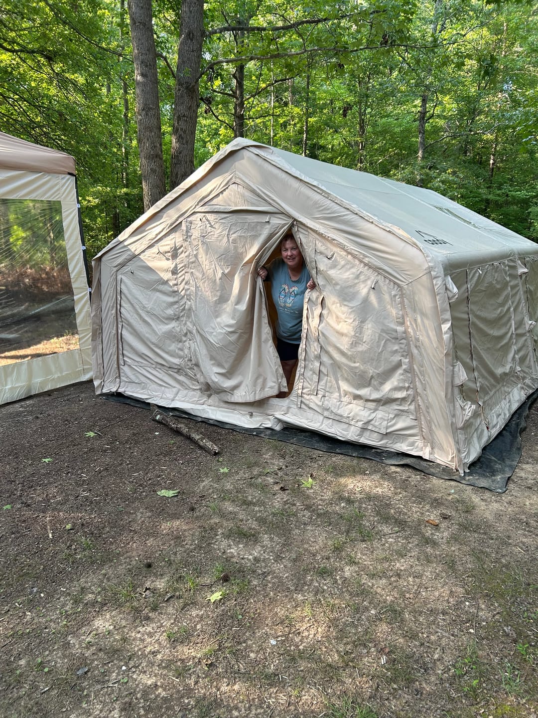 Customer photo review of Coody 17.2 (Koala-7) Beige Large Inflatable Tent for Camping (2-10 person)