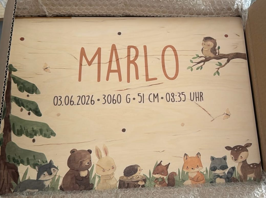 Customer photo review of Erinnerungsbox Baby - Niedliche Waldtiere