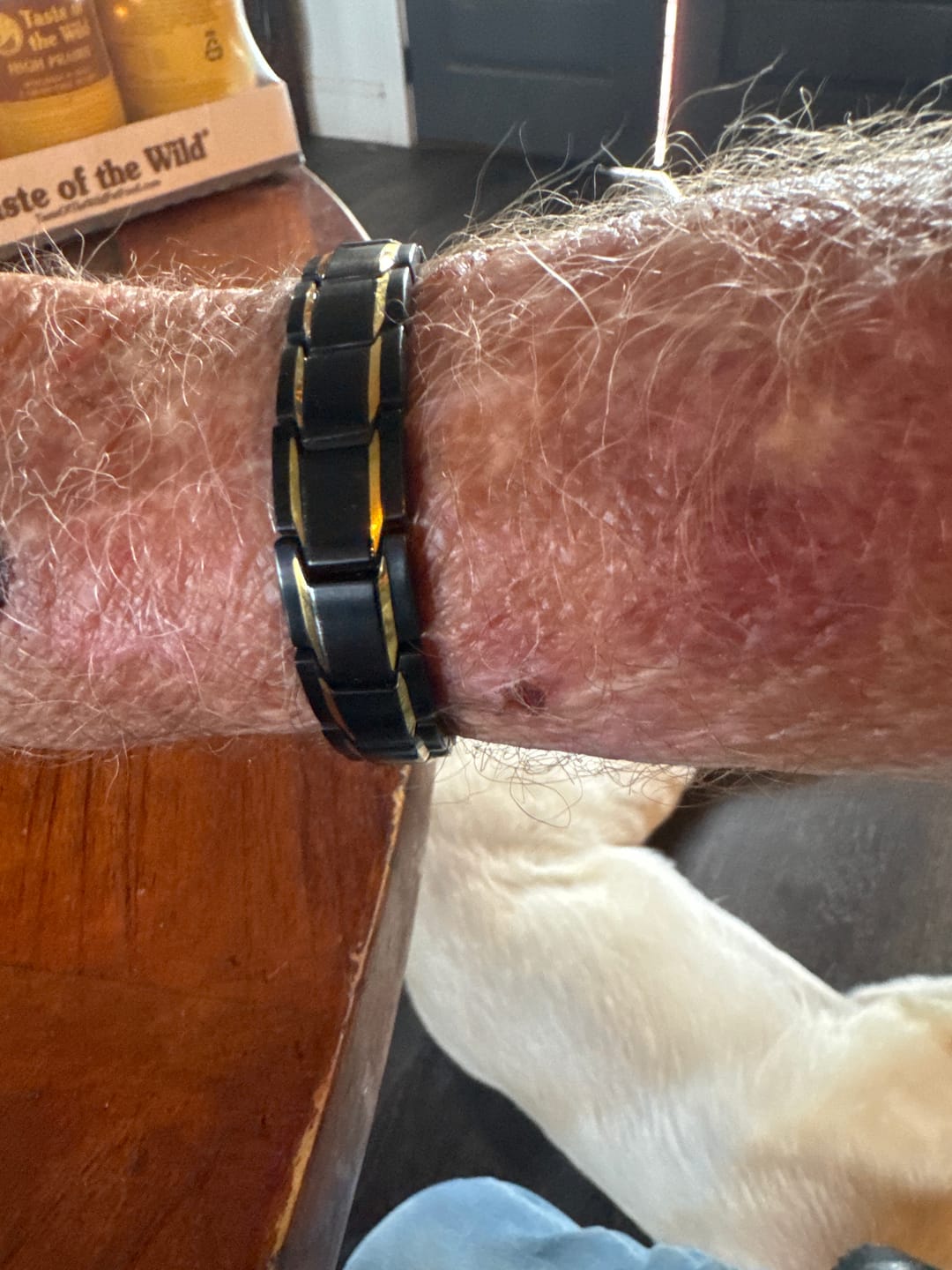Customer photo review of Men’s Titanium Magnetic Bracelet – Germanium Energy Balance Wellness Jewelry | Lightweight Hypoallergenic Metal Bracelet for Men