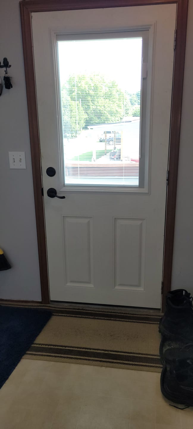 Customer photo review of Raise & Lower Blinds Glass and Frame Kit (Half Lite)