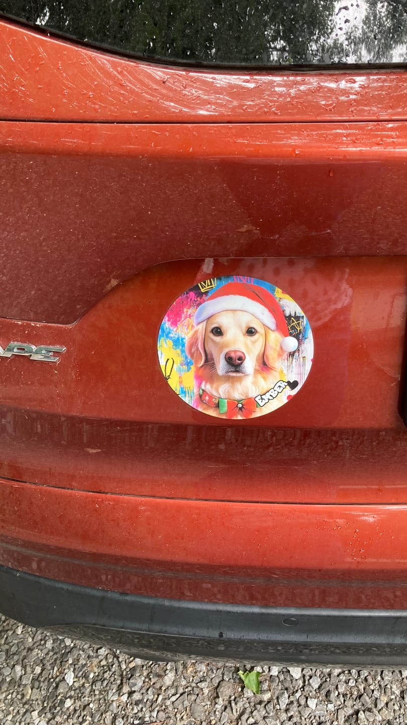 Customer photo review of Graffiti - Personalized Car Magnet