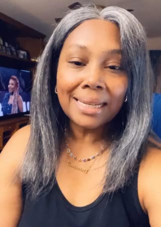 Customer photo review of Luvwin Salt & Pepper Kinky Straight 3 In 1 Half Wig Beginner Friendly Glueless 3/4 Wig 100% Human Hair