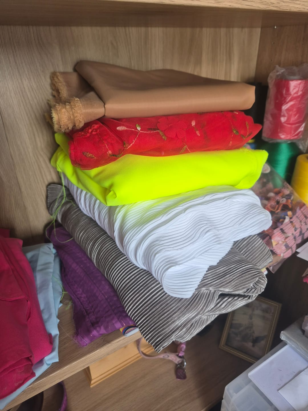 Customer photo review of 50p A Metre: Print & Plain Fabric Bundle