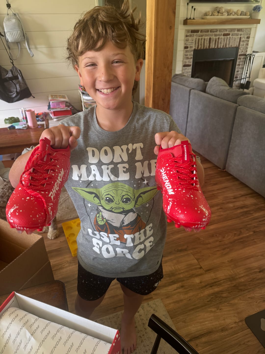 Customer photo review of Kool-Aid 'Cherry' Football Cleats - Quantum Speed by Phenom Elite