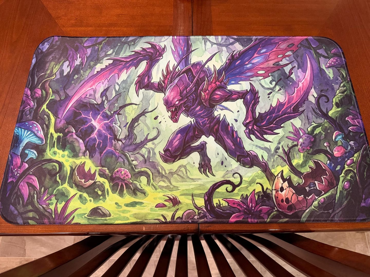 Customer photo review of Kha'Zix Predator Playmat - LoL Riftbound TCG Mat