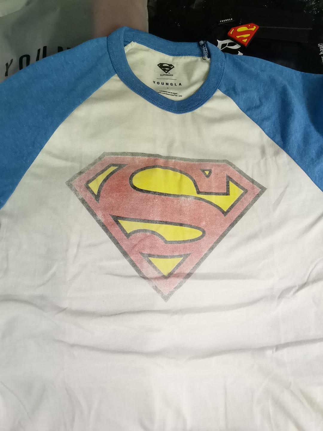 Customer photo review of 8072 - Superman 3/4 Raglan Shirts