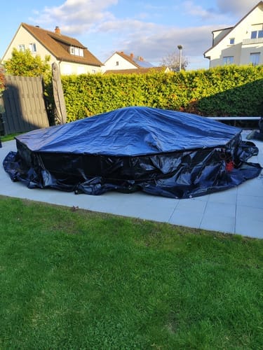 Customer photo review of Poolplanen rund PE Material - grün