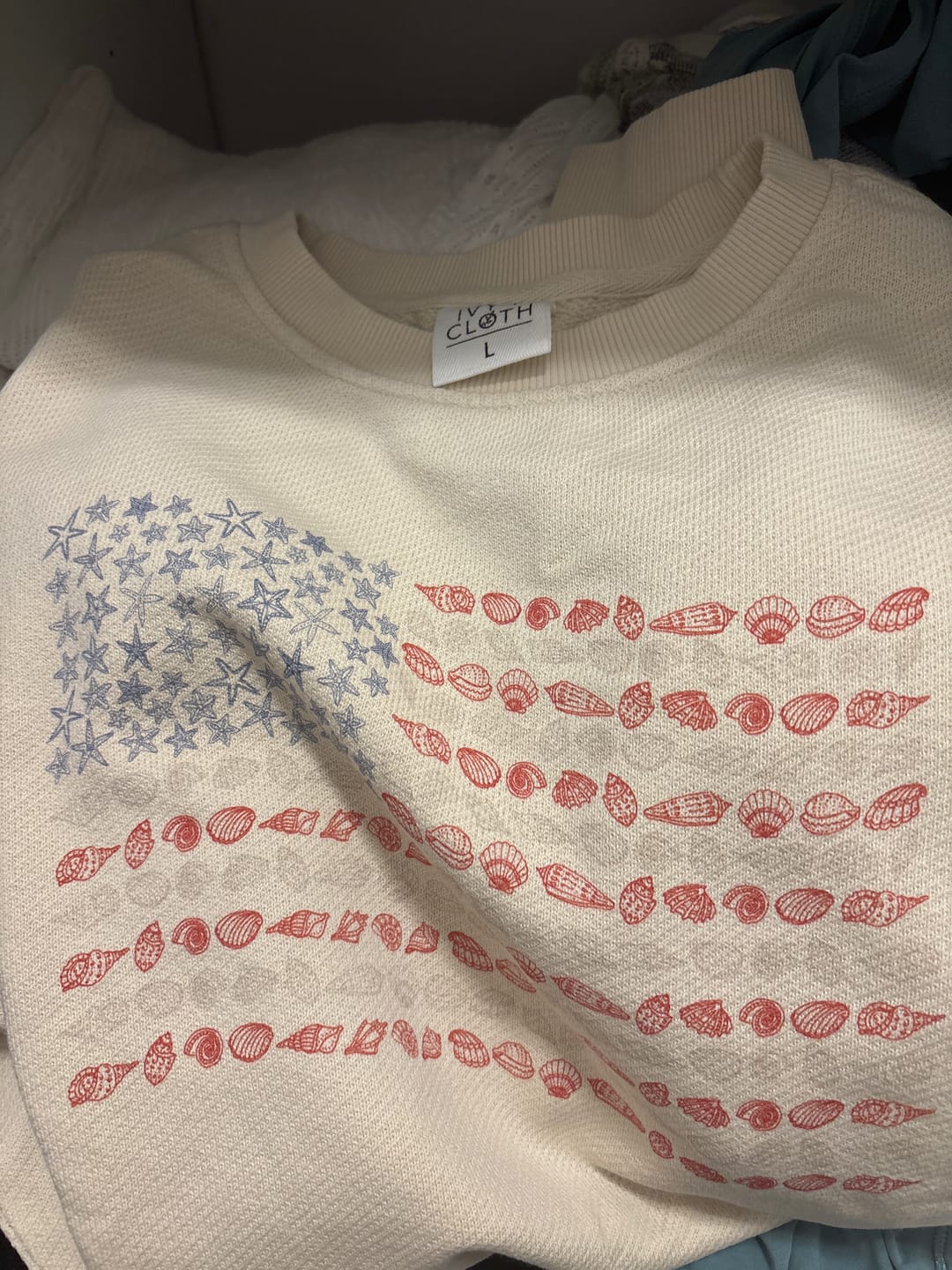 Customer photo review of Seashell + Starfish Flag