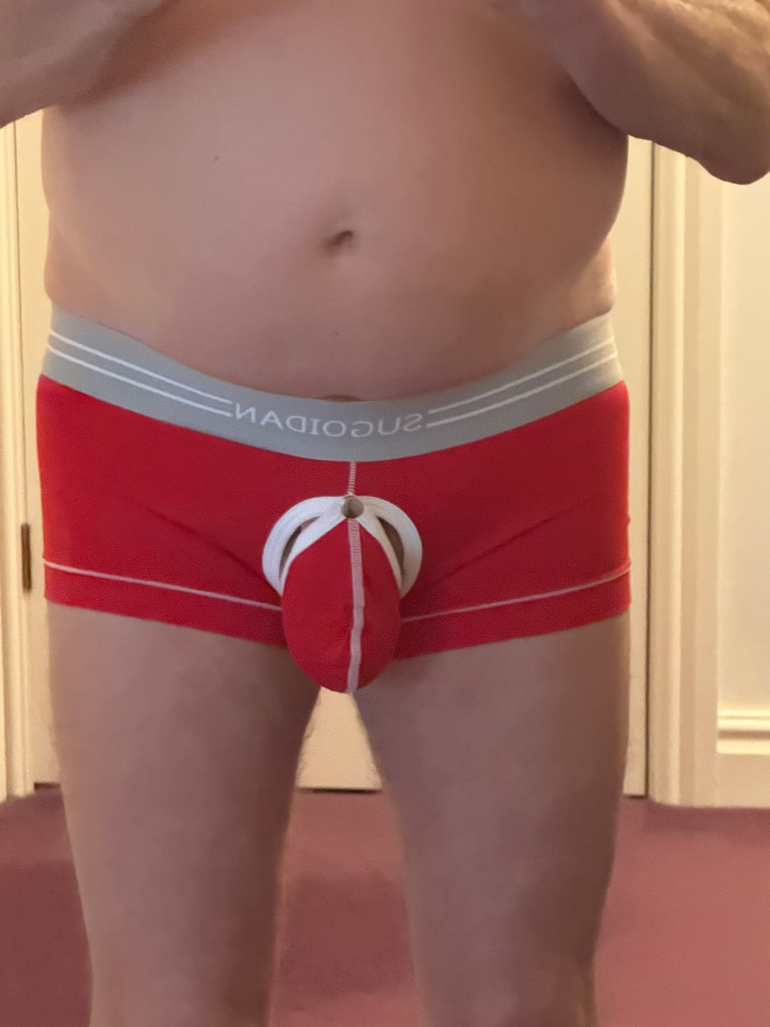 Customer photo review of 2 Pack Men's Detachable Pouch Breathable Boxer Briefs
