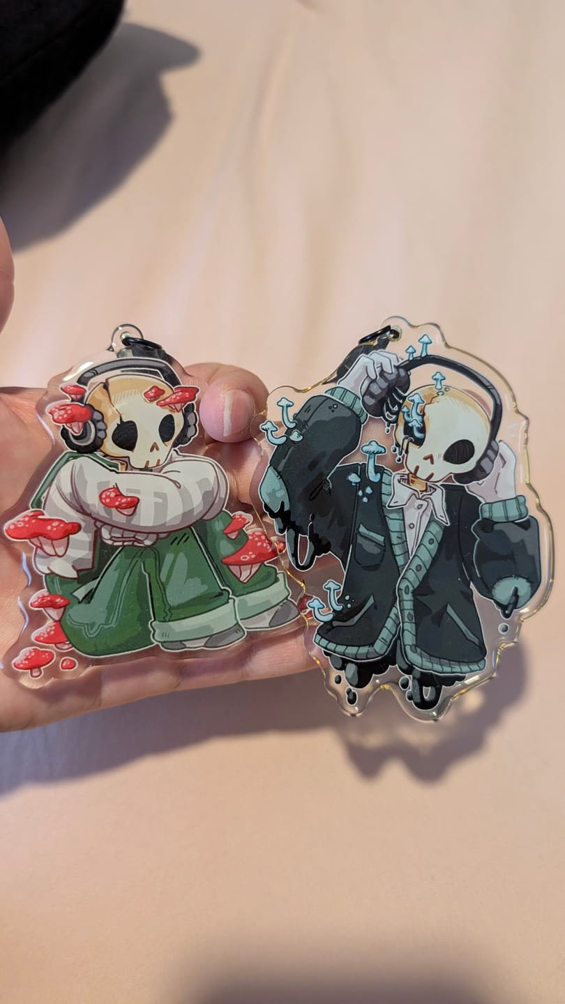 Customer photo review of Aesthetic Mushroom Skeleton Keychains