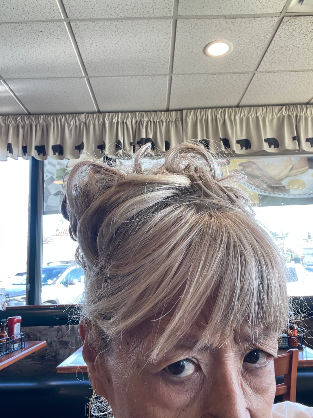 Customer photo review of Messy Bun Hair Piece – Curly Synthetic Hair Bun