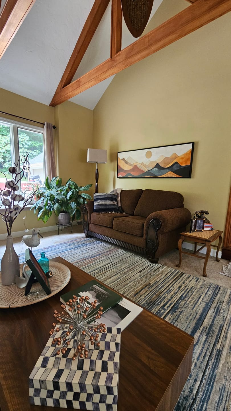 Customer photo review of Vintage Mid Century Modern Long Horizontal Mountain Canvas Wall Art