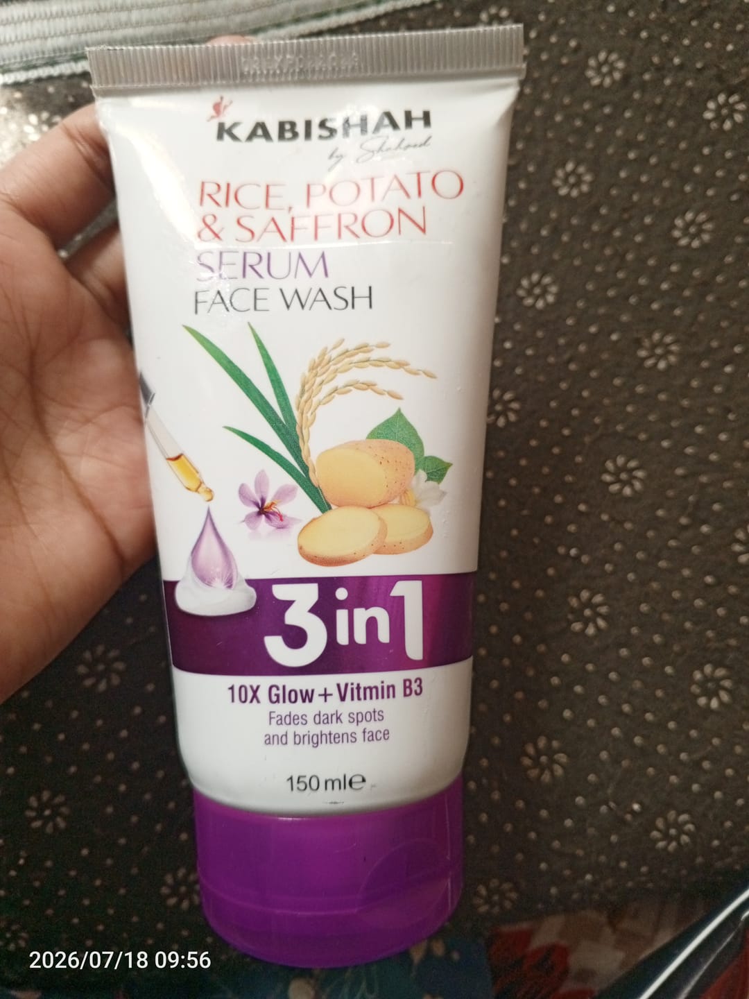 Customer photo review of Rice, Potato & Saffron Serum Facewash Double Pack