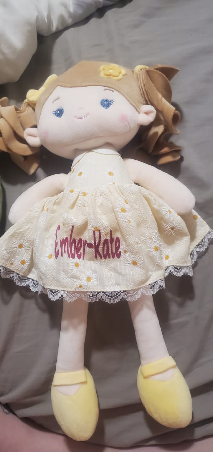 Customer photo review of Leyadoll Soft Plush Personalized Leya Doll, My First Baby Doll