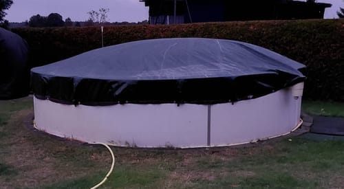 Customer photo review of Poolplanen rund PE Material - grün
