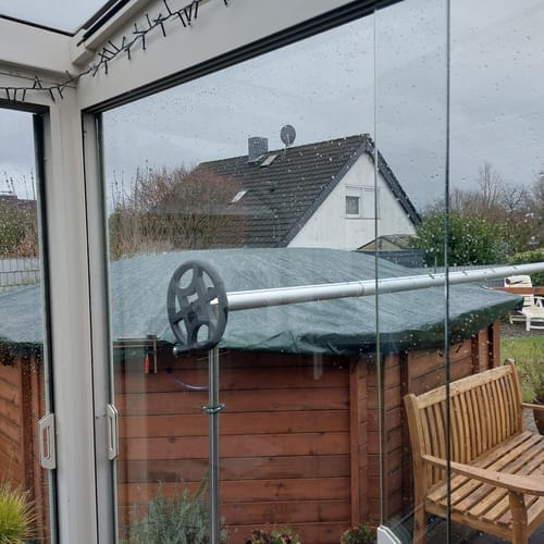 Customer photo review of Poolplanen rund PE Material - grün
