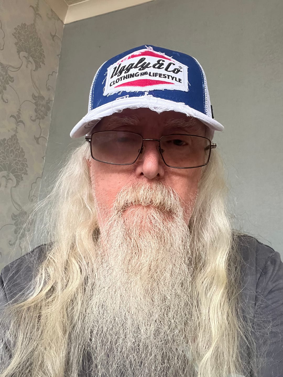 Customer photo review of Blue & White Diamond Trucker Hat x Bradley Ray #28