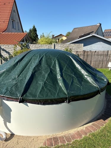 Customer photo review of Poolplanen rund PE Material - grün