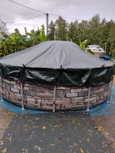 Customer photo review of Poolplanen rund PE Material - grün
