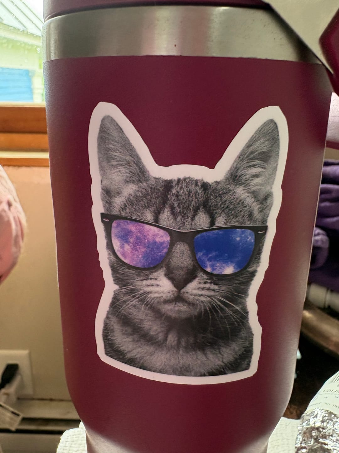Customer photo review of Cat Sunglasses Sticker