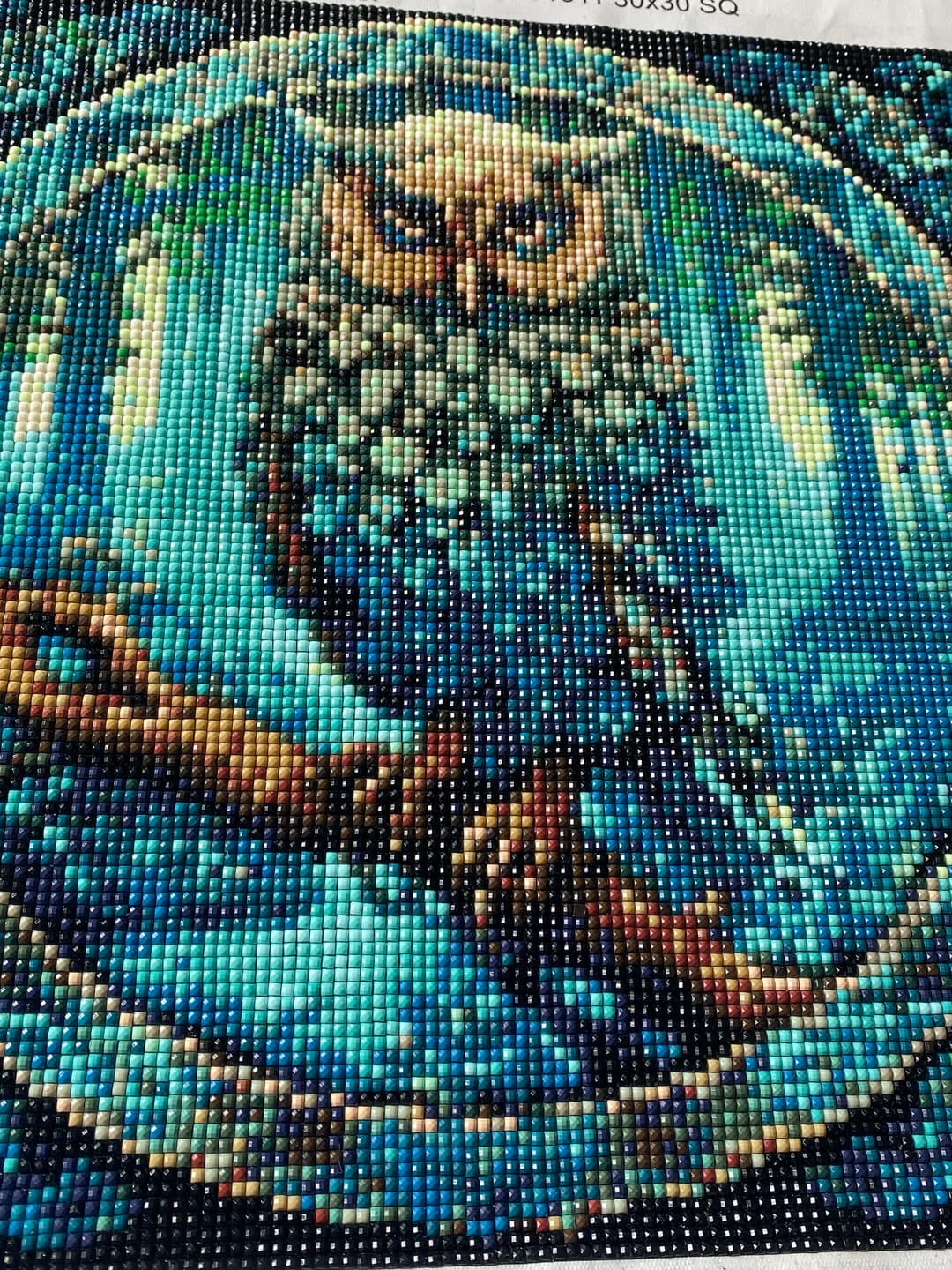 Customer photo review of Owl Forest Mandala - Exclusive Premium Diamond Painting Kit