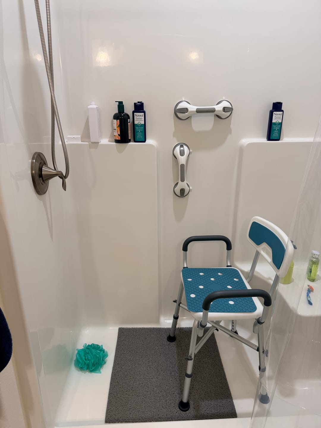 Customer photo review of Heavy Duty Shower Chair with Arms (450lb Capacity)
