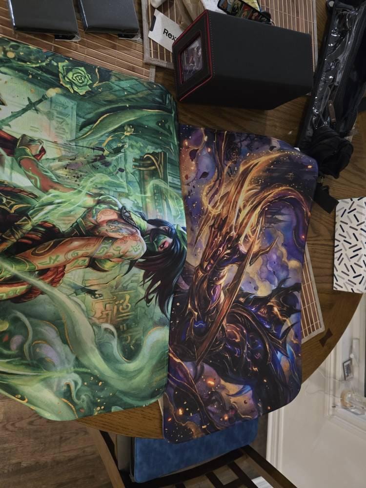 Customer photo review of Akali Jade Playmat - LoL Riftbound TCG Mat