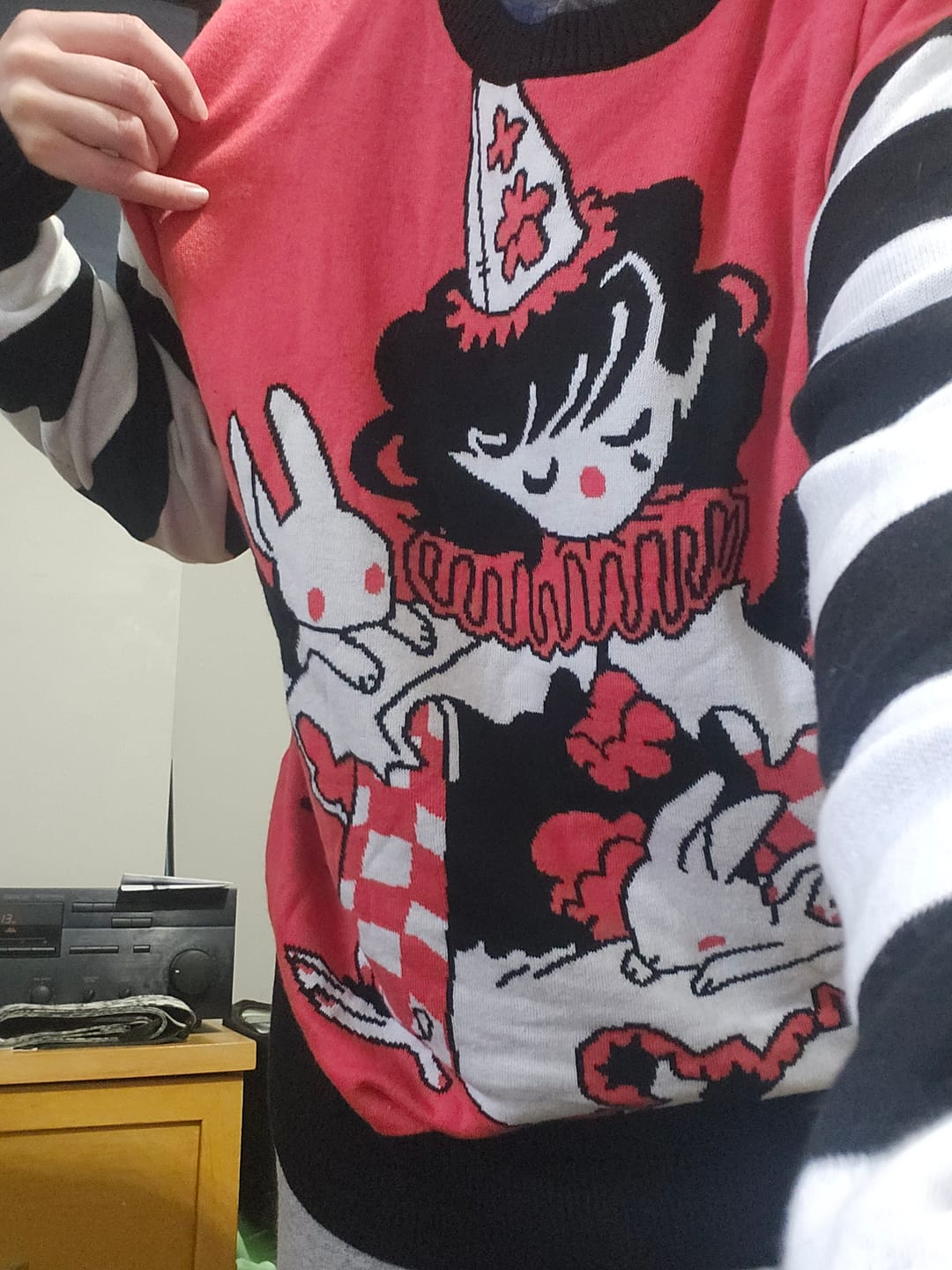 Customer photo review of Vampire Clown Sweater