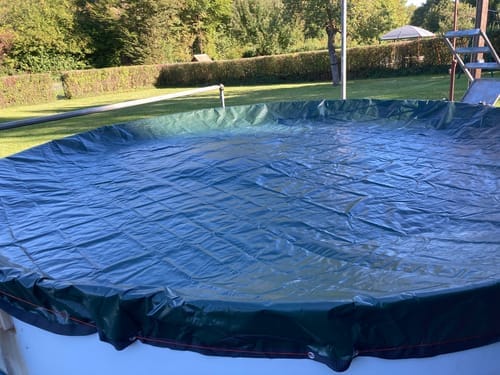 Customer photo review of Poolplanen rund PE Material - grün
