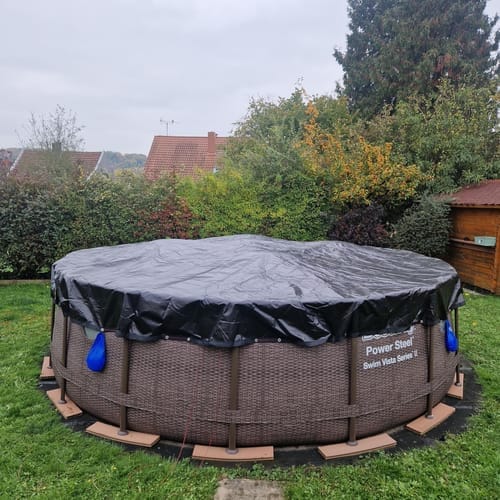 Customer photo review of Poolplanen rund PE Material - grün