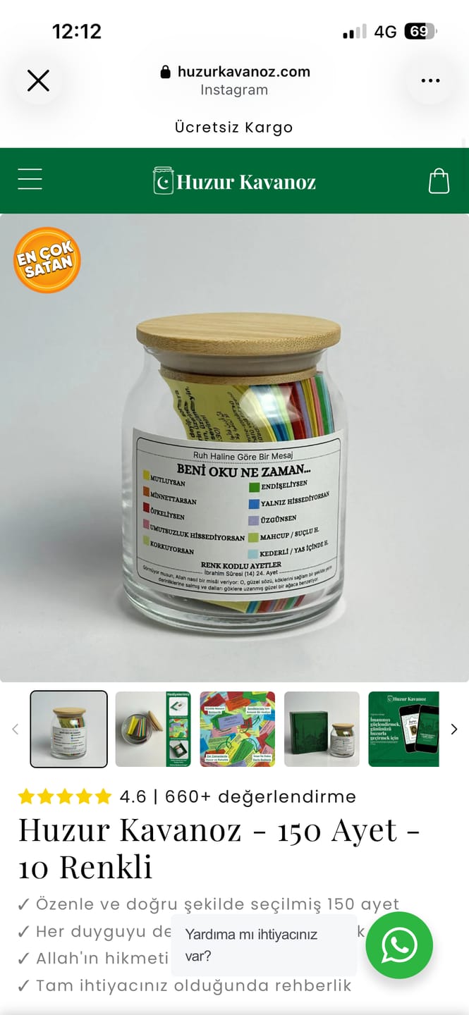 Customer photo review of Huzur Kavanoz - 150 Ayet - 10 Renkli