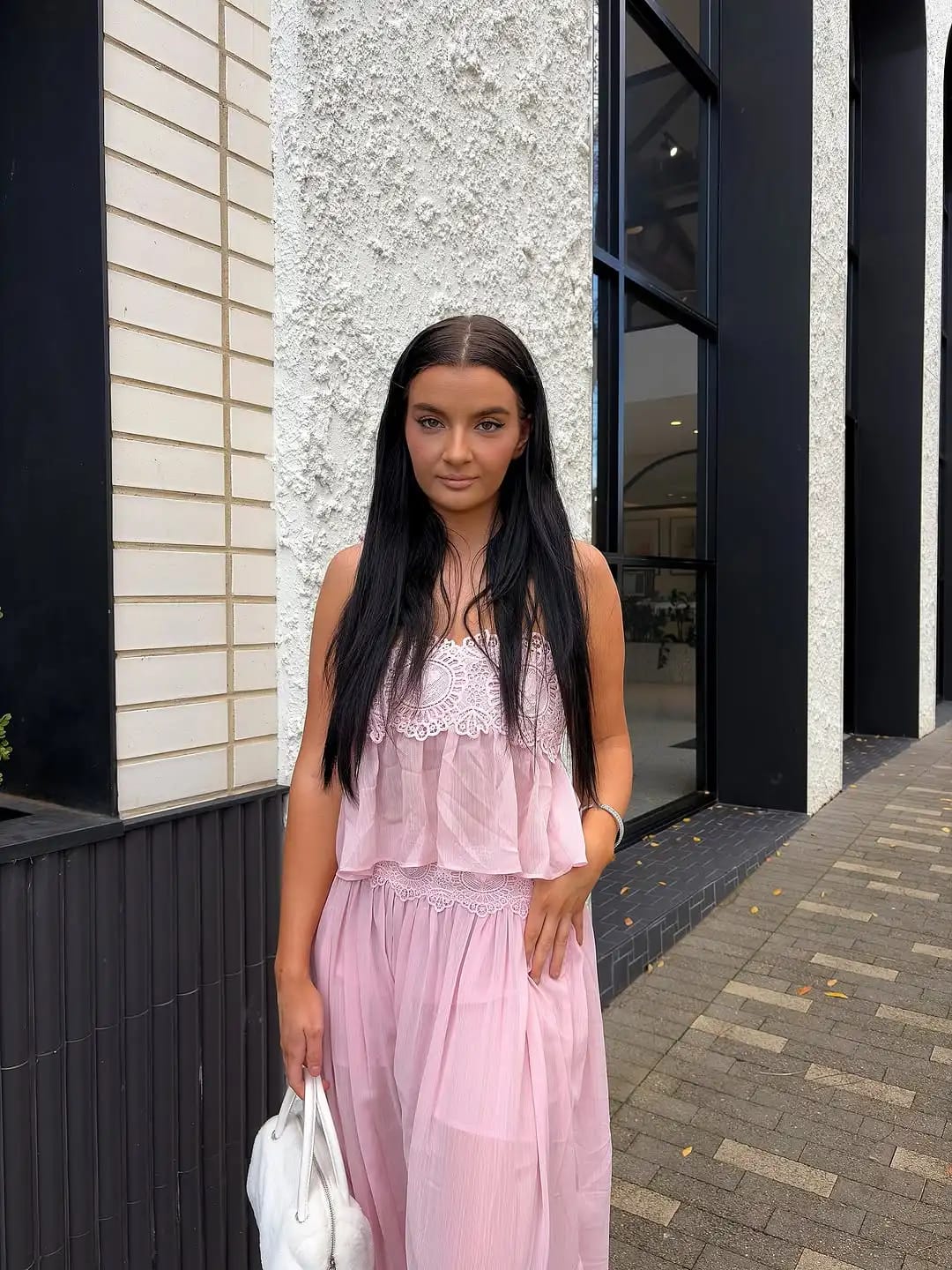 Customer photo review of Sophia Lace Chiffon Pant Set