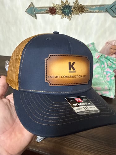 Customer photo review of Premium Custom Leather Patch Hats (Wholesale)