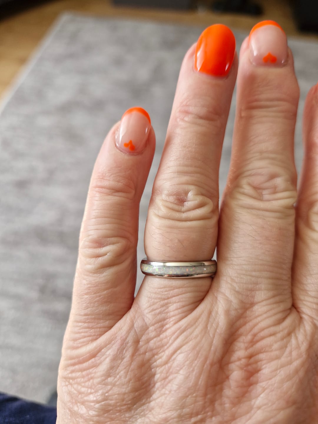 Customer photo review of The White Gold White Opal 6mm Wonder Ring