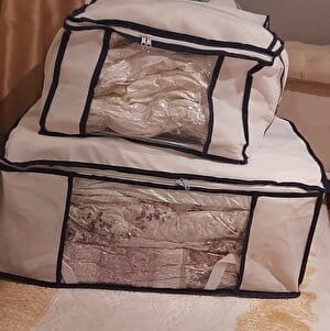 Customer photo review of Gule Home 2’li Vakumlu Hurç Seti Large + XXLarge Bez Çantalı Saklama Hurcu