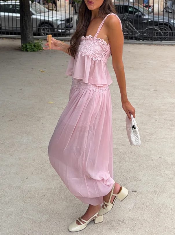 Customer photo review of Sophia Lace Chiffon Skirt Set