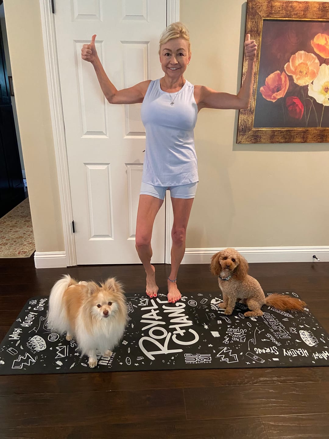 Customer photo review of Flowy Scoop Hem Muscle Tank