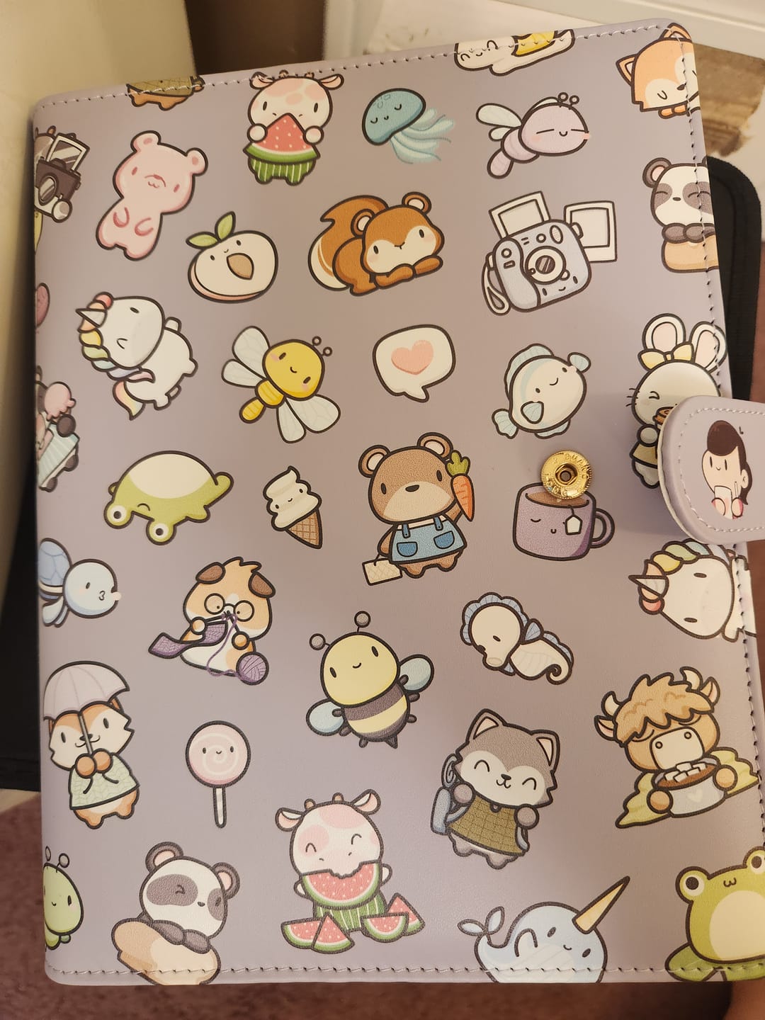 Customer photo review of Vegan Leather Binder/Planner - Purple Critters