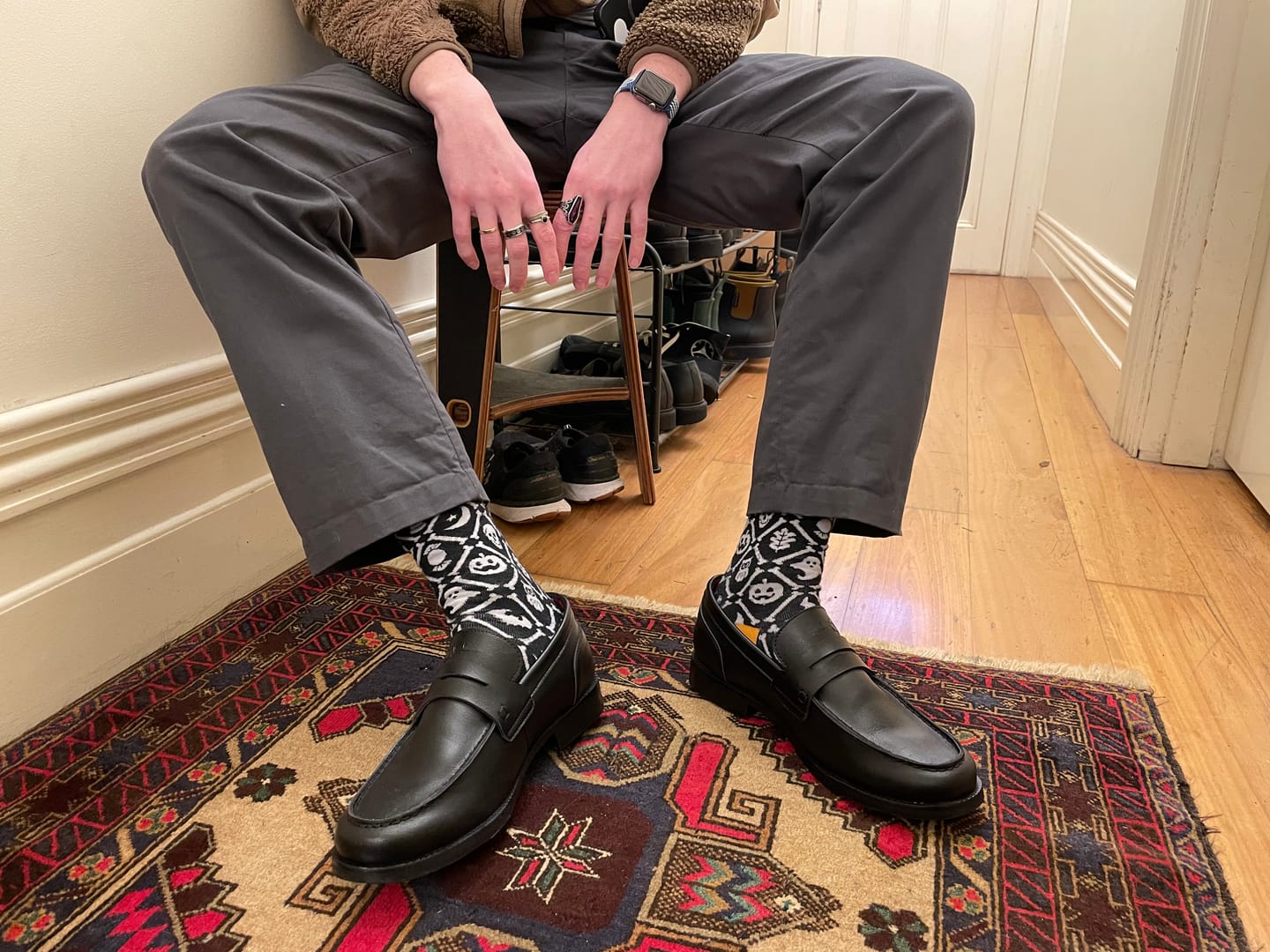 Customer photo review of The Rose Loafer - Black Mono