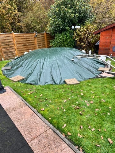 Customer photo review of Poolplanen rund PE Material - grün