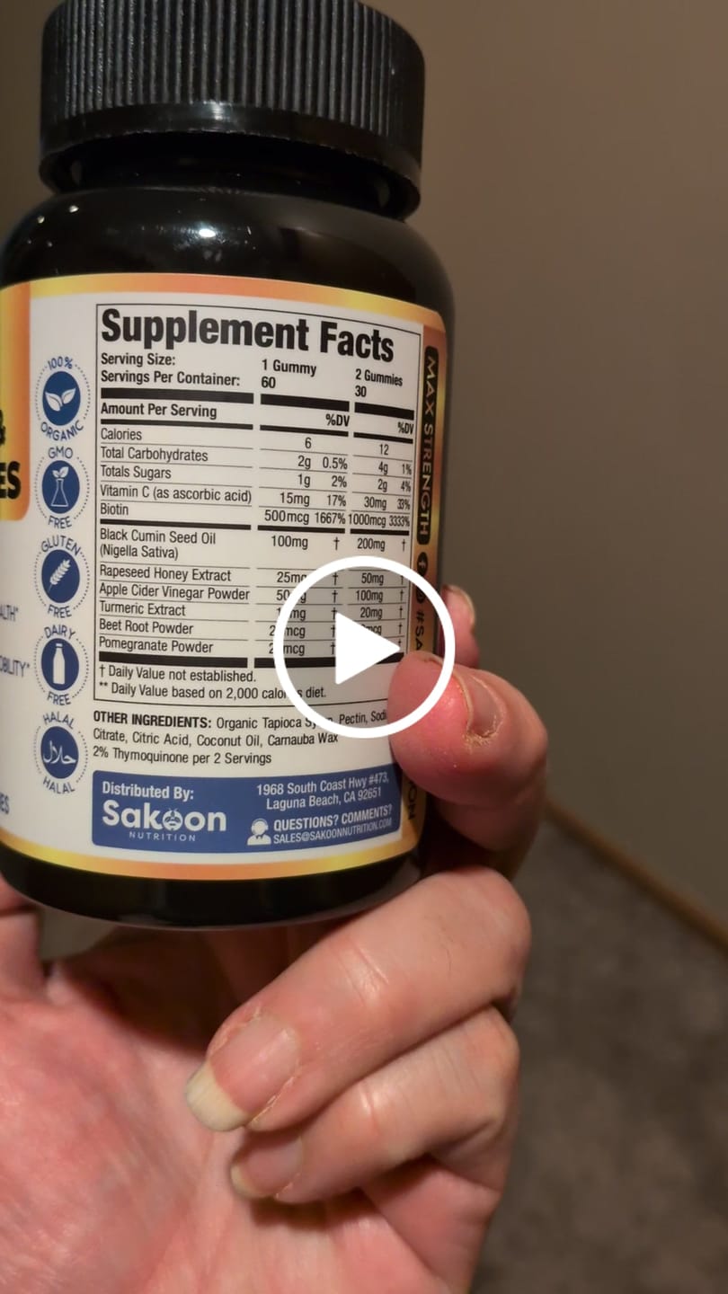Customer video review of Black Seed Oil Gummies with Honey | Halal, High-Thymoquinone | Sakoon